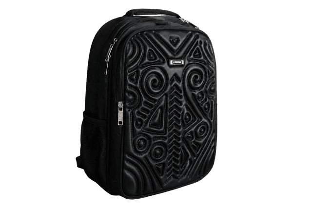 Sac à dos professionnel LVBOSHI pour ordinateur avec façade de protection embossée – Noir