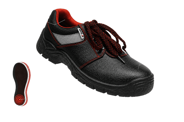 Low-Cut Steel Toe Safety Work Shoes – Black, Grey & Red