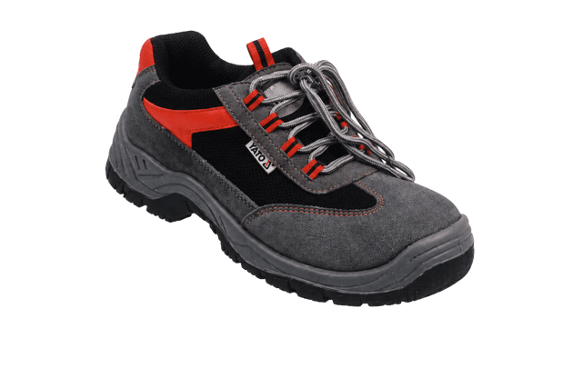 YATO S3 Low-Cut Leather Safety Shoes with Steel Toe Cap – Grey & Black with Orange Accents - Sizes 39-47